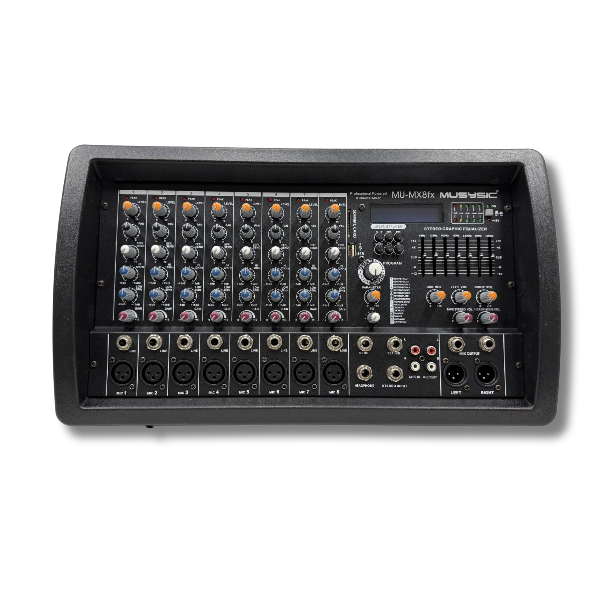 Amazon.com: MUSYSIC Digital DJ Audio Mixer Power Soundboard with